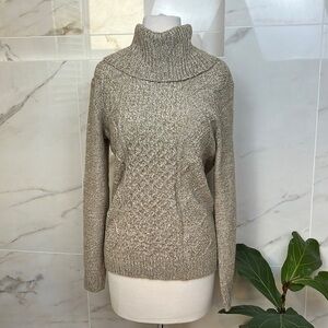 FADED GLORY Beige & Cream “OATMEAL”Cowl Neck Sweater, size M